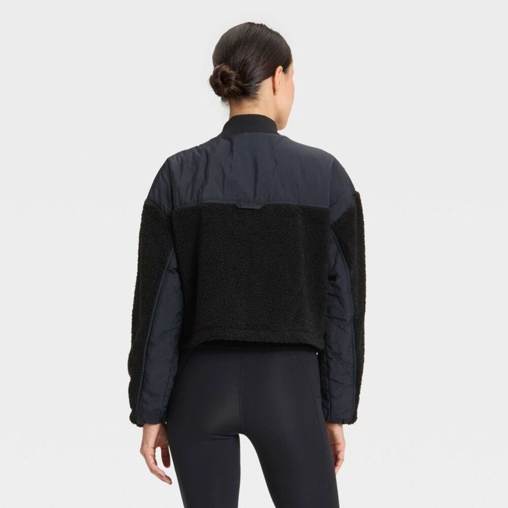 Women's High Pile Bomber Jacket - All In Motion Black XXL - Picture 2 of 4
